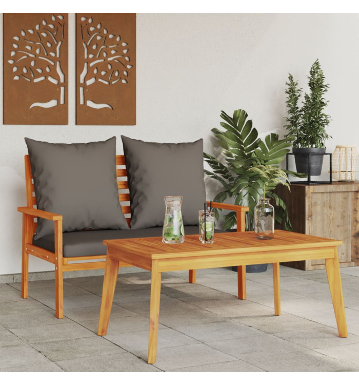 Ensemble de jardin avec coussin bois massif acacia | Mobilier & Déco
