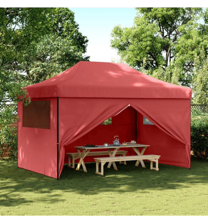 Tente de réception pliable escamotable avec 4 parois latérales | Mobilier & Déco