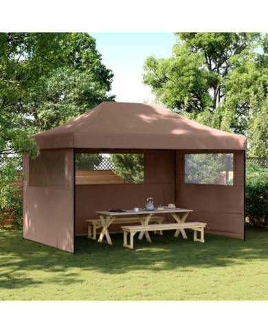 Tente de réception pliable escamotable avec 3 parois latérales | Mobilier & Déco