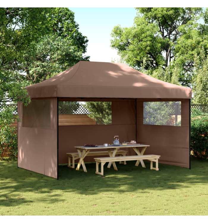 Tente de réception pliable escamotable avec 3 parois latérales | Mobilier & Déco