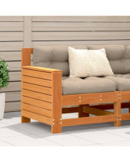 Canapé de jardin accoudoir coussins cire marron bois pin massif | Mobilier & Déco