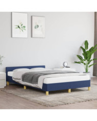 Cadre de lit sans matelas bleu 120x190 cm tissu | Mobilier & Déco