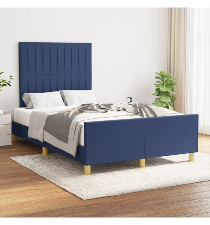 Cadre de lit sans matelas bleu 120x190 cm tissu | Mobilier & Déco