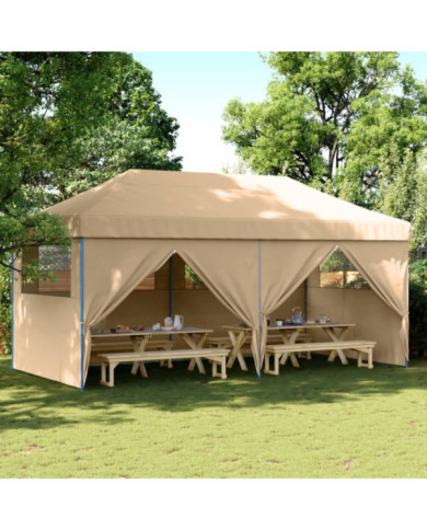 Tente de réception pliable escamotable avec 4 parois latérales | Mobilier & Déco