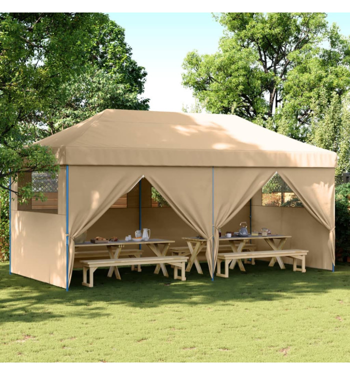 Tente de réception pliable escamotable avec 4 parois latérales | Mobilier & Déco