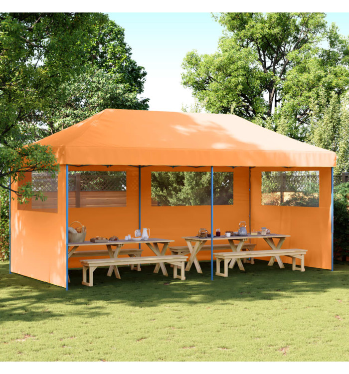 Tente de réception pliable escamotable avec 3 parois latérales | Mobilier & Déco