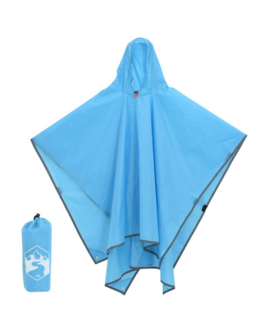 Poncho de pluie avec capuche design 2 en 1 bleu 223x145 cm | Mobilier & Déco