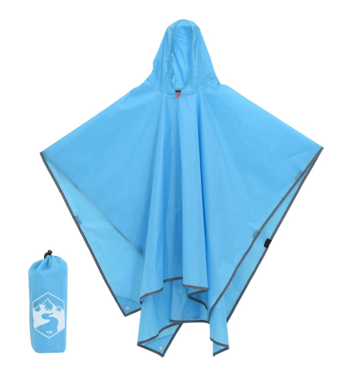 Poncho de pluie avec capuche design 2 en 1 bleu 223x145 cm | Mobilier & Déco