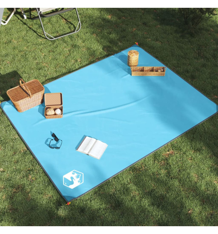 Couverture de pique-nique avec piquets bleu 205x155 cm | Mobilier & Déco