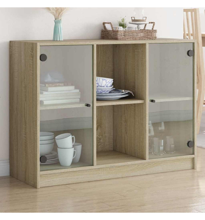 Buffet chêne sonoma 102x37x75,5 cm bois d'ingénierie | Mobilier & Déco