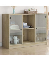 Buffet chêne sonoma 102x37x75,5 cm bois d'ingénierie | Mobilier & Déco