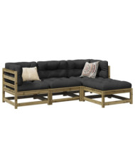 Salon de jardin 4 pcs bois de pin imprégné | Mobilier & Déco