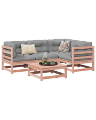 Salon de jardin 5 pcs et coussins bois massif sapin de douglas | Mobilier & Déco