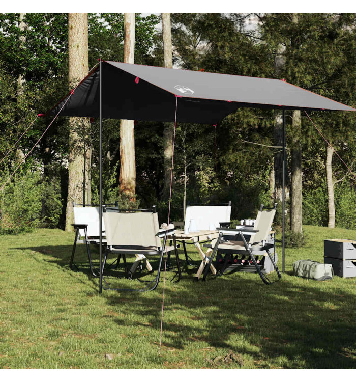 Bâche de camping gris et orange 300x294 cm imperméable | Mobilier & Déco