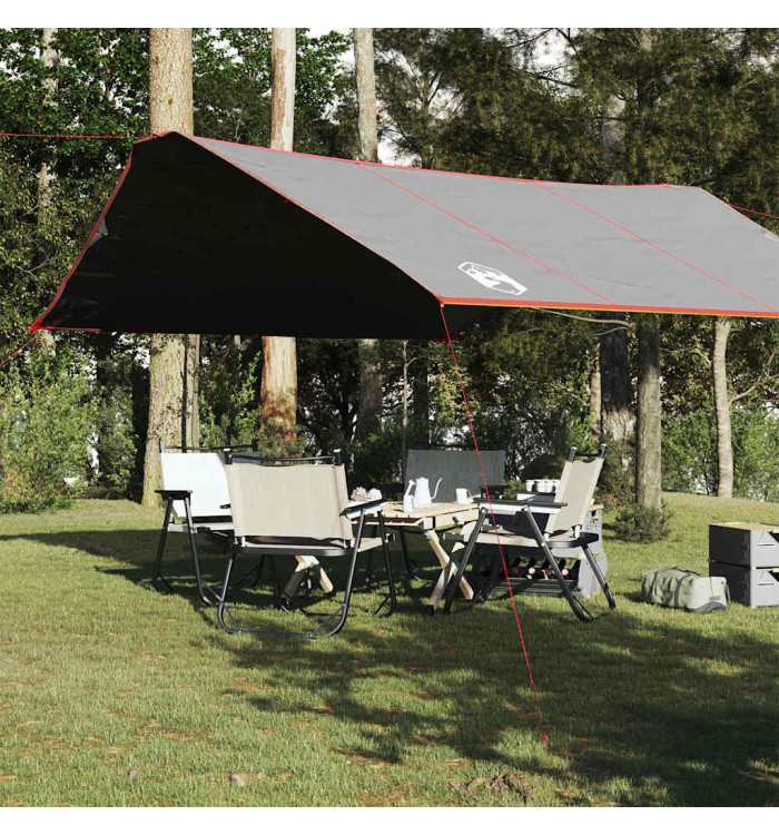 Bâche de camping gris et orange 420x440 cm imperméable | Mobilier & Déco