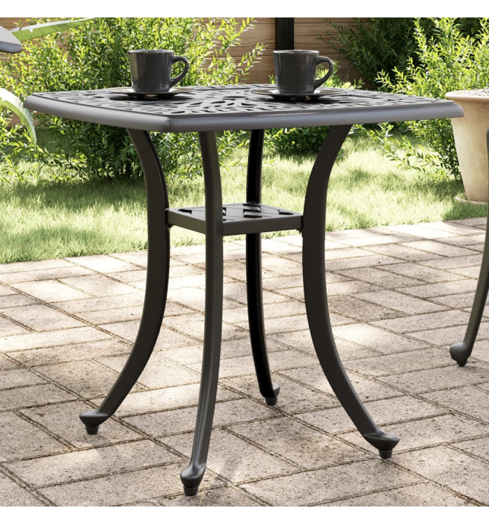 Table de jardin noir 53x53x53 cm aluminium coulé | Mobilier & Déco