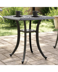 Table de jardin noir 53x53x53 cm aluminium coulé | Mobilier & Déco