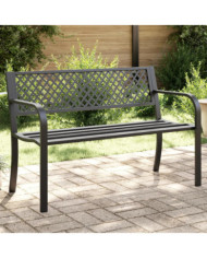 Banc de jardin 119 cm noir acier | Mobilier & Déco