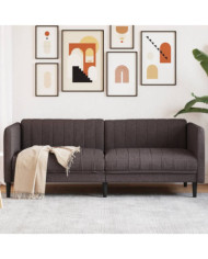 Canapé à 3 places marron foncé tissu | Mobilier & Déco
