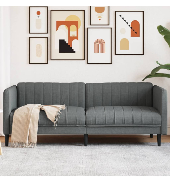 Canapé à 3 places gris foncé tissu | Mobilier & Déco