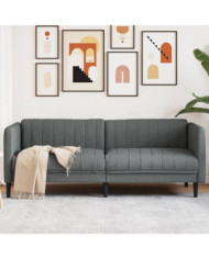 Canapé à 3 places gris foncé tissu | Mobilier & Déco