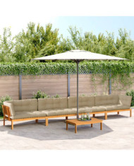 Salon palette de jardin avec coussins 5pcs bois d'acacia massif | Mobilier & Déco