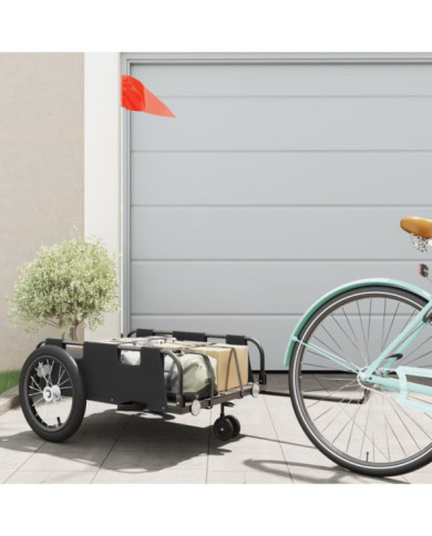 Remorque de vélo noir tissu oxford et fer | Mobilier & Déco