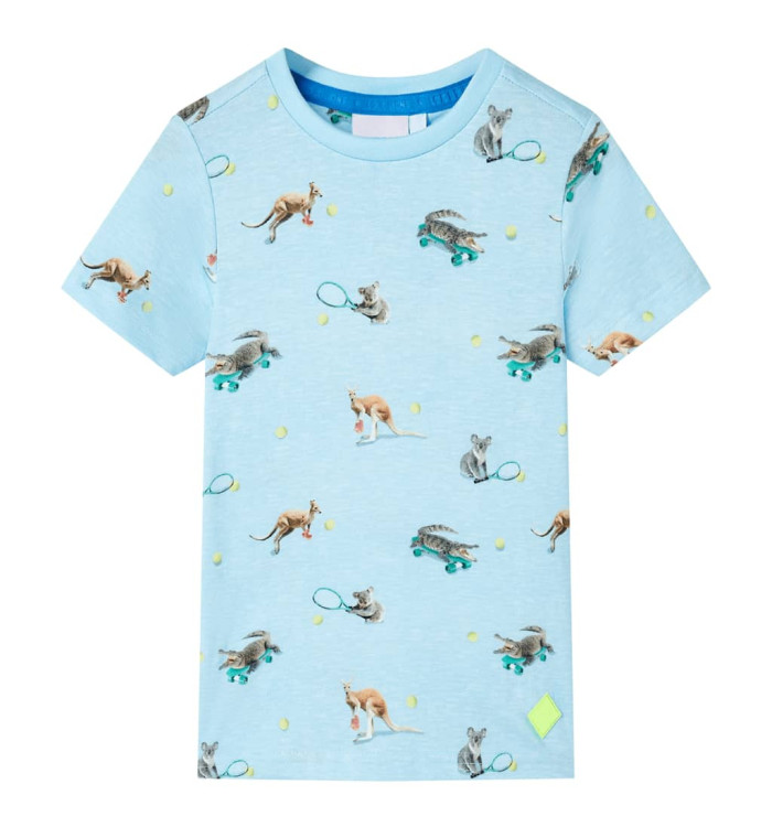 T-shirt pour enfants mélange bleu clair 116 | Mobilier & Déco