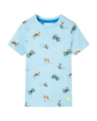 T-shirt pour enfants mélange bleu clair 116 | Mobilier & Déco