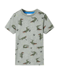 T-shirt pour enfants mélange kaki clair 128 | Mobilier & Déco