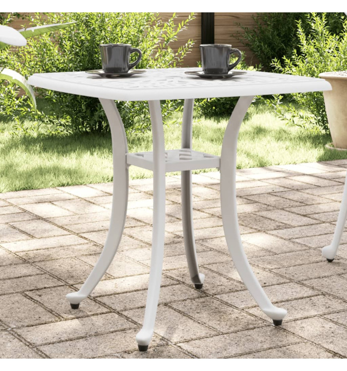 Table de jardin blanc 53x53x53 cm aluminium coulé | Mobilier & Déco