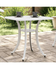 Table de jardin blanc 53x53x53 cm aluminium coulé | Mobilier & Déco