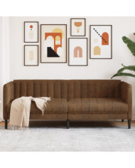Canapé à 3 places marron similicuir daim | Mobilier & Déco