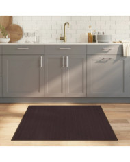 Tapis carré marron foncé 100x100 cm bambou | Mobilier & Déco