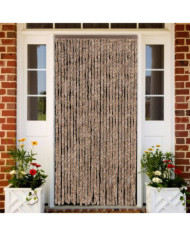 Rideau anti-mouches beige et marron foncé 118x220 cm chenille | Mobilier & Déco
