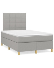 Sommier à lattes de lit et matelas gris clair 120x190 cm tissu | Mobilier & Déco
