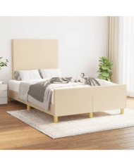 Cadre de lit sans matelas crème 120x190 cm tissu | Mobilier & Déco