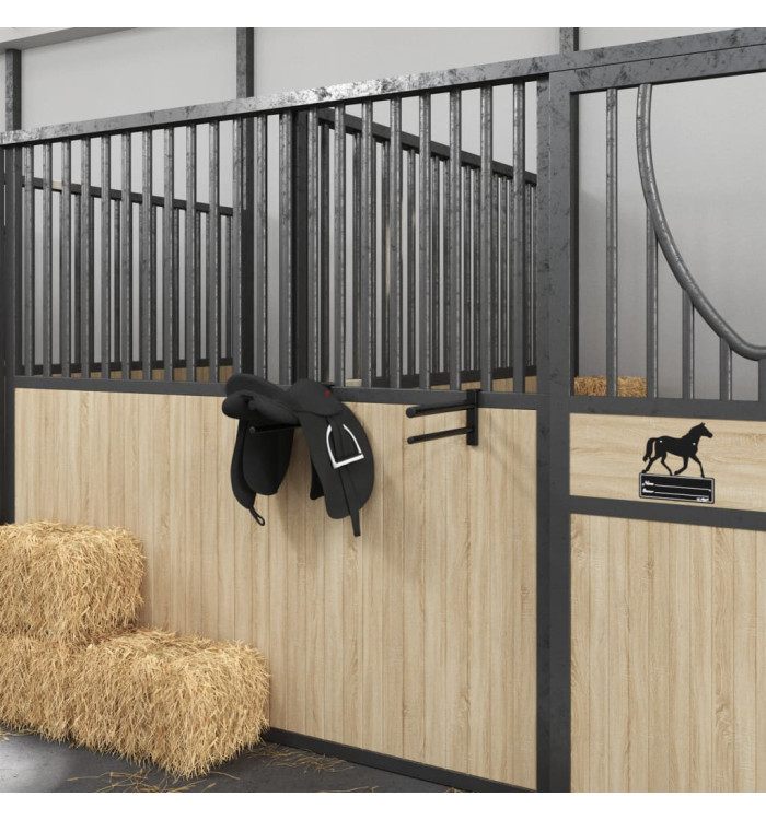 Porte-selle à deux bras portable noir fer | Mobilier & Déco