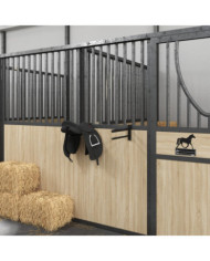 Porte-selle à deux bras portable noir fer | Mobilier & Déco