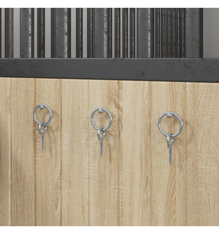 Anneaux d'attelage avec vis à œil 3 pcs argenté acier | Mobilier & Déco
