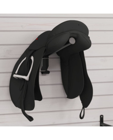 Porte-selle pliable mural noir fer | Mobilier & Déco