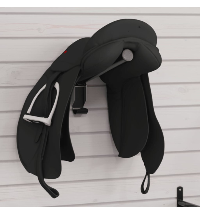 Porte-selle pliable mural noir fer | Mobilier & Déco