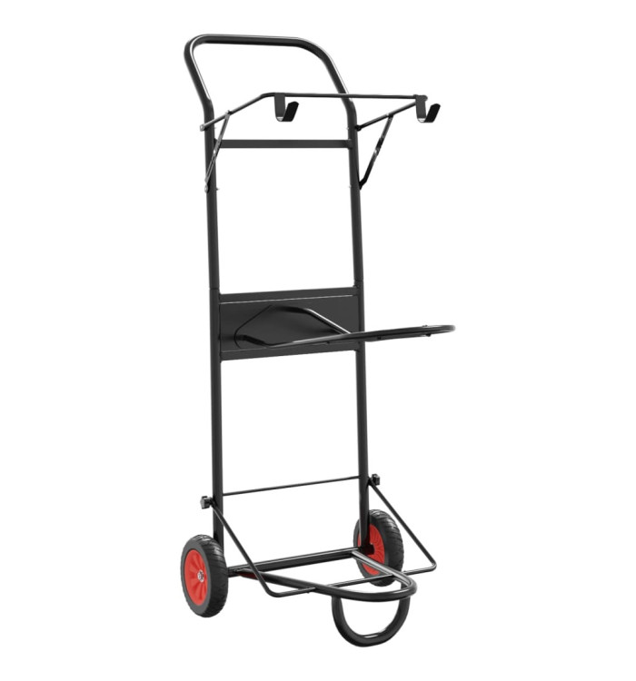 Chariot à selle pliable acier noir | Mobilier & Déco