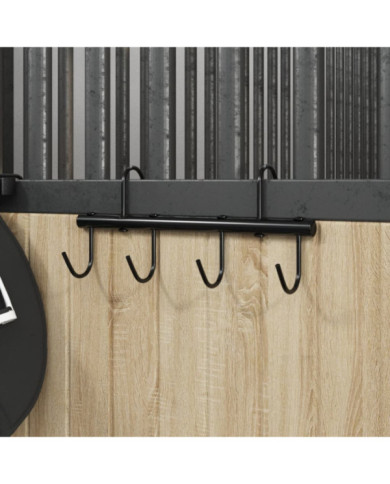 Porte-bride avec 6 crochets tournants noir acier | Mobilier & Déco