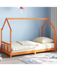 Cadre de lit d'enfants cire marron 90x190 cm bois de pin massif | Mobilier & Déco