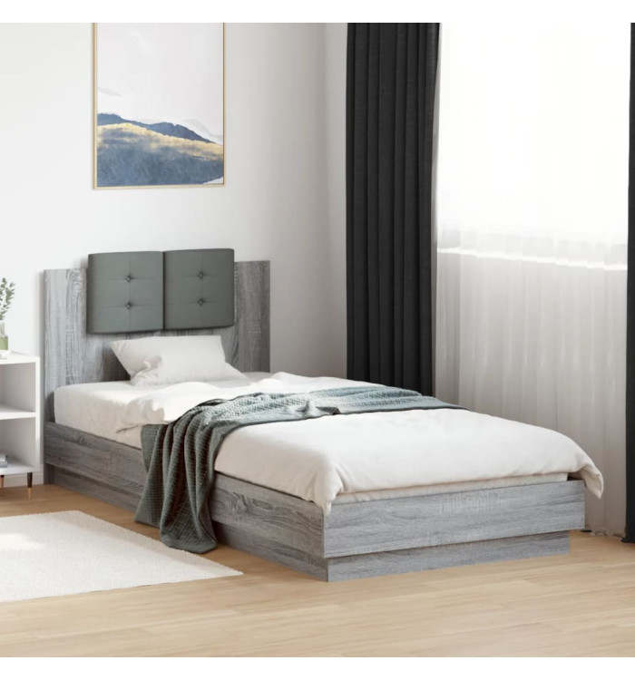 Cadre de lit sans matelas sonoma gris 90x200 cm | Mobilier & Déco