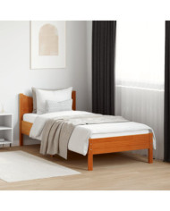 Cadre de lit sans matelas cire marron 90x200 cm bois pin massif | Mobilier & Déco