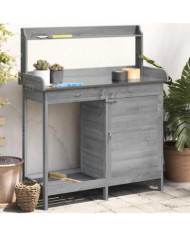 Table de rempotage avec armoire gris bois massif de sapin | Mobilier & Déco