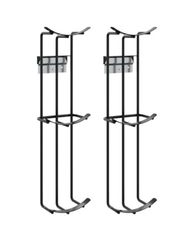 Support de gobelet de saut de baril 2 pcs noir acier | Mobilier & Déco