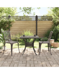 Ensemble de bistrot 3 pcs bronze aluminium coulé | Mobilier & Déco